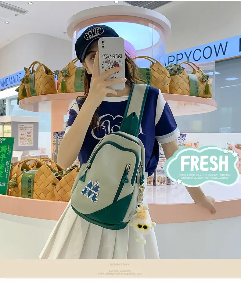 Fashionable Student Crossbody Bags Black White Red Blue — feature 5