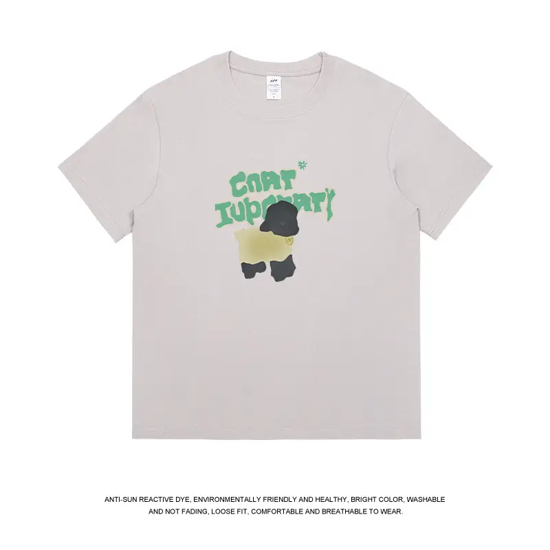 Men Printed Cotton T-Shirt Summer Green Graphic - Image 3