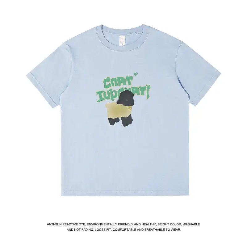 Men Printed Cotton T-Shirt Summer Green Graphic - Image 4