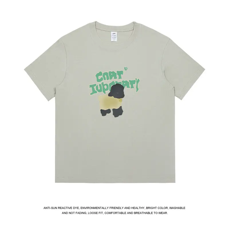 Men Printed Cotton T-Shirt Summer Green Graphic - Image 5