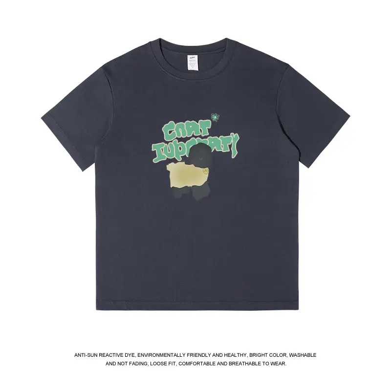 Men Printed Cotton T-Shirt Summer Green Graphic - Image 6