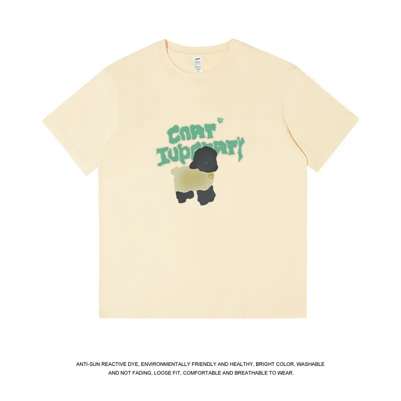 Men Printed Cotton T-Shirt Summer Green Graphic - Image 8