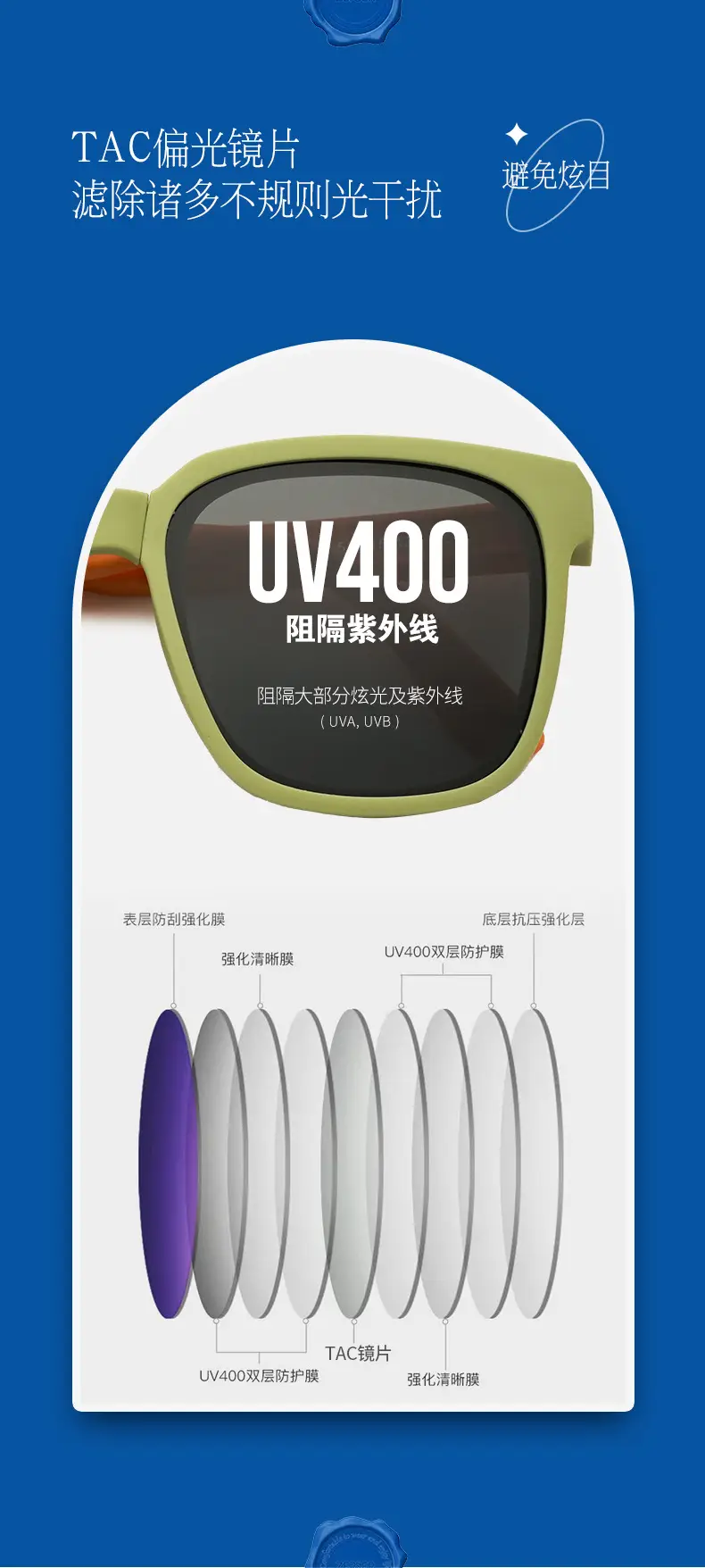 Children's Blue Ultra-Light Sunglasses Summer Protection — feature 6