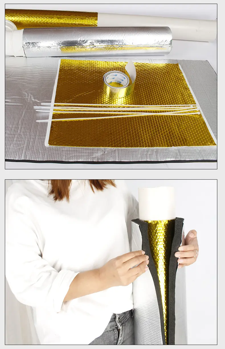 Sewer pipe sound insulation cotton self-adhesive sound absorption noise reduction gold damping sheet upgrade white high density water pipe sound insulation Cotton — feature 16