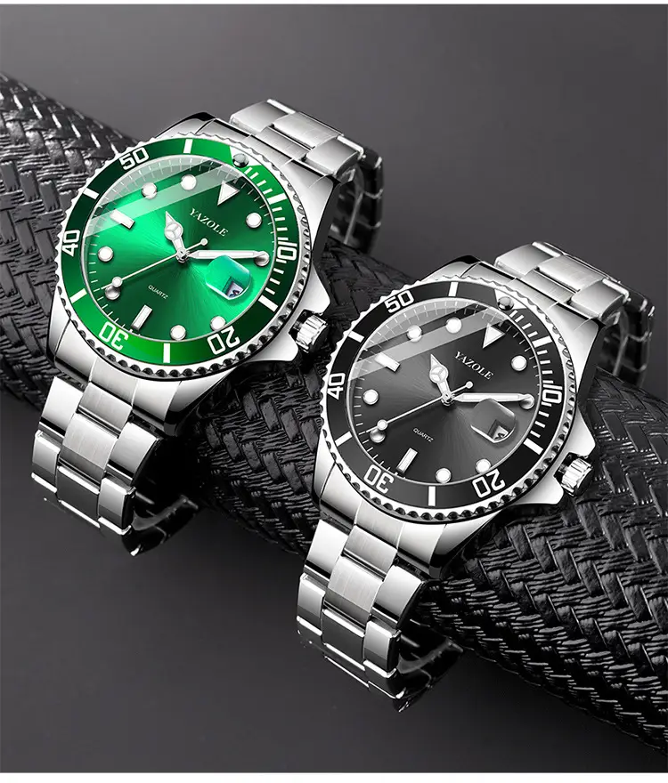 Men's Green Luminous Quartz Watch with Stainless Steel Strap — feature 10