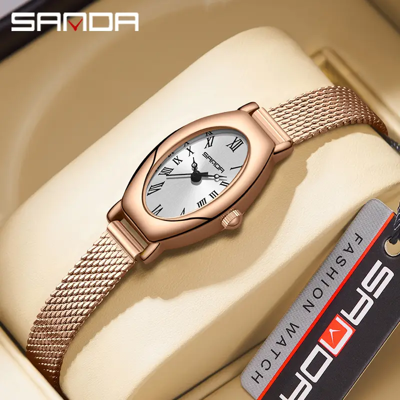 Sanda Women's Quartz Watch with Black Leather Band - Image 11