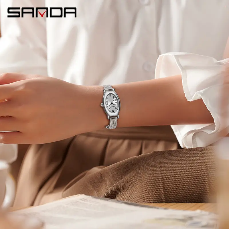 Sanda Women's Quartz Watch with Black Leather Band - Image 12