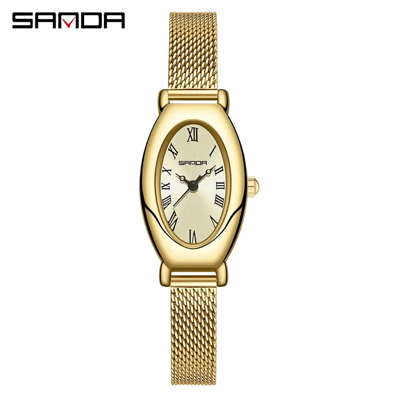 Sanda Women's Quartz Watch with Black Leather Band - Image 14