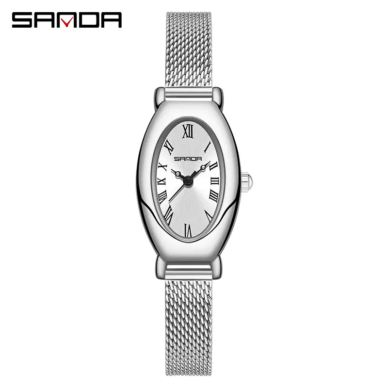 Sanda Women's Quartz Watch with Black Leather Band - Image 7