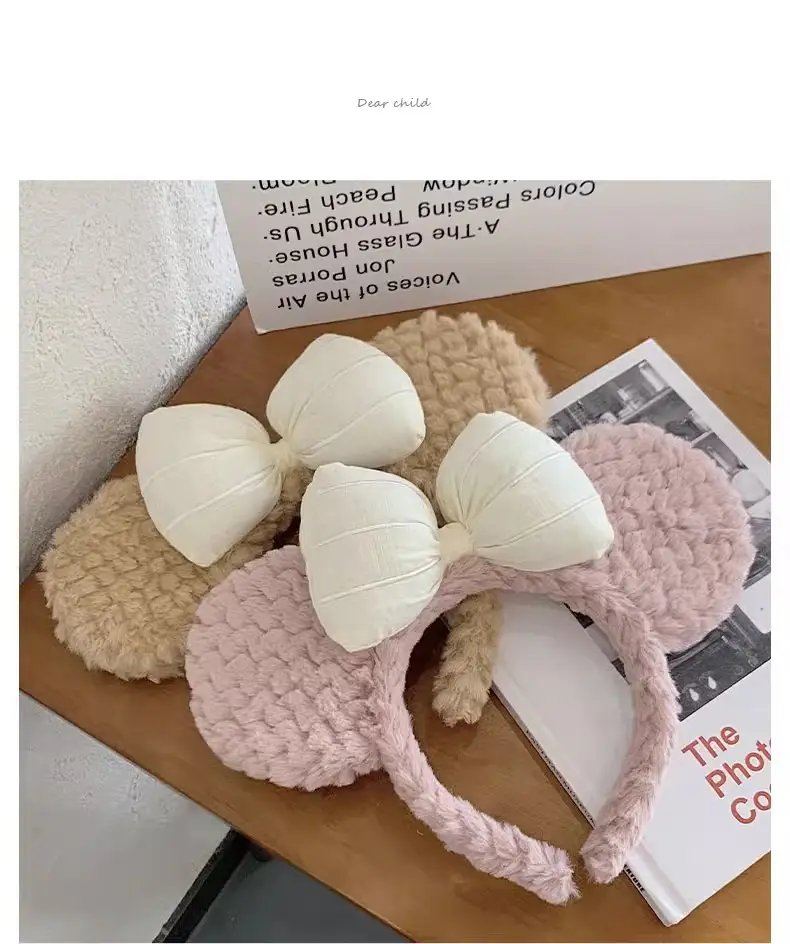 Women's Plush Bow Hair Band Autumn Winter Cute Cartoon Face Wash — feature 13