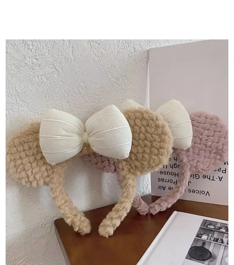 Women's Plush Bow Hair Band Autumn Winter Cute Cartoon Face Wash — feature 14