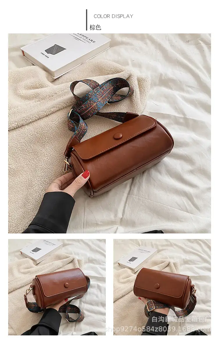Women's Retro Shoulder Crossbody Bag Brown Leather 2023 — feature 11