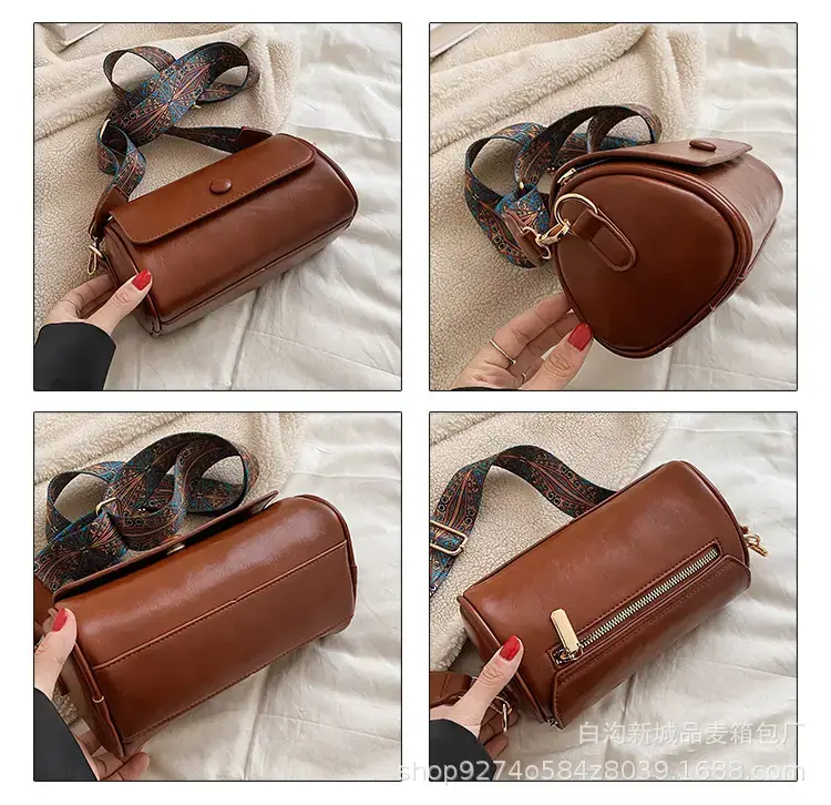 Women's Retro Shoulder Crossbody Bag Brown Leather 2023 — feature 5