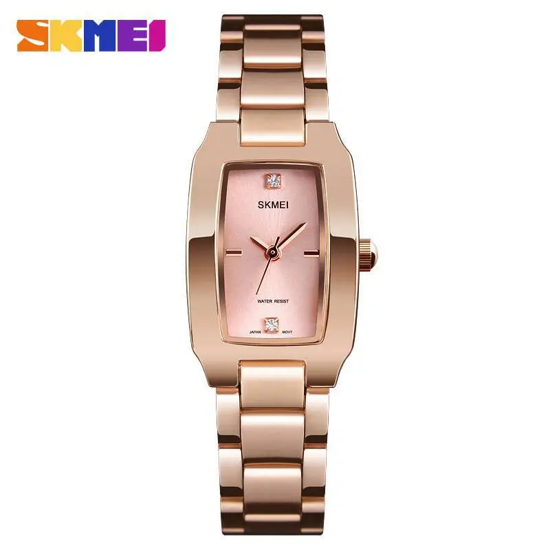 Women's Rectangular Steel Belt Watch with Quartz & Diamond Embedment - Image 4