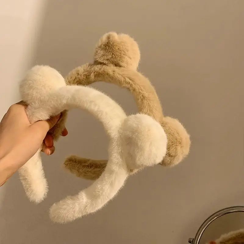 Autumn Plush Bear Ears Hair Band for Women - Image 3