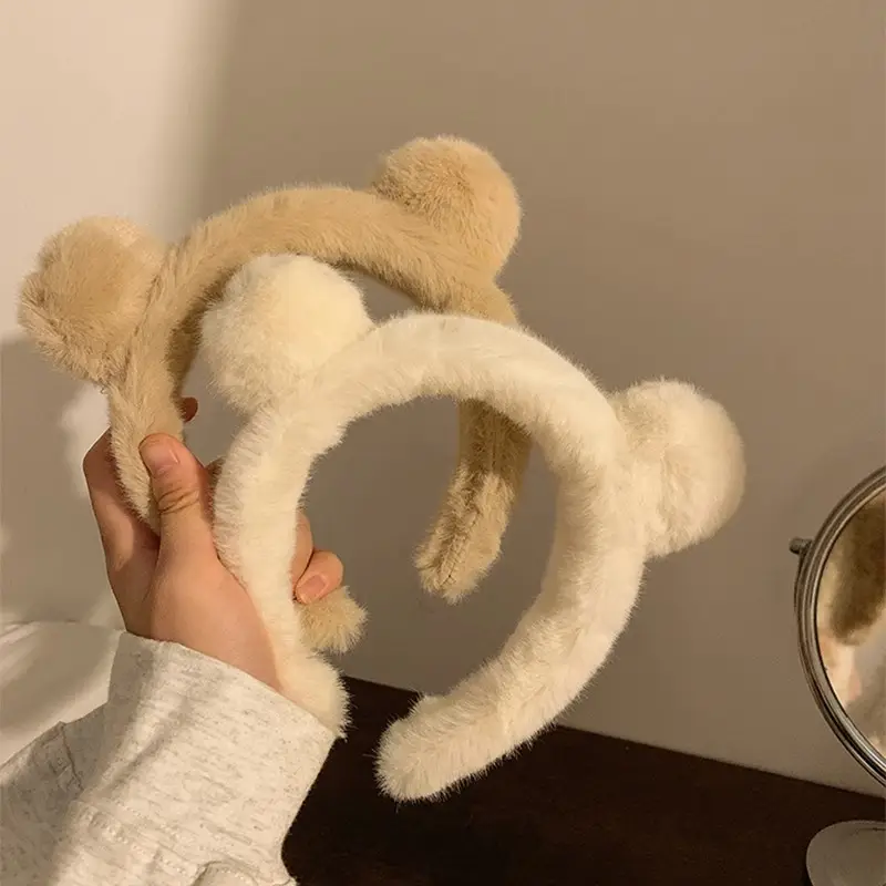Autumn Plush Bear Ears Hair Band for Women - Image 5