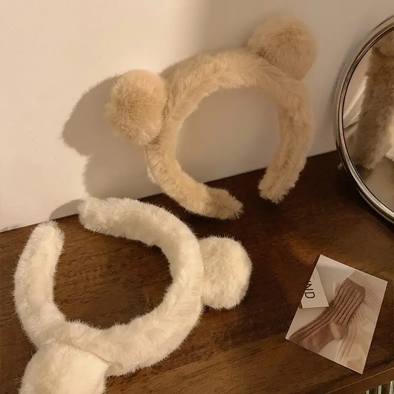 Autumn Plush Bear Ears Hair Band for Women - Image 6