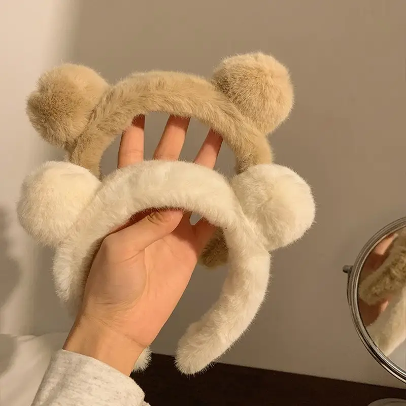 Autumn Plush Bear Ears Hair Band for Women - Image 7