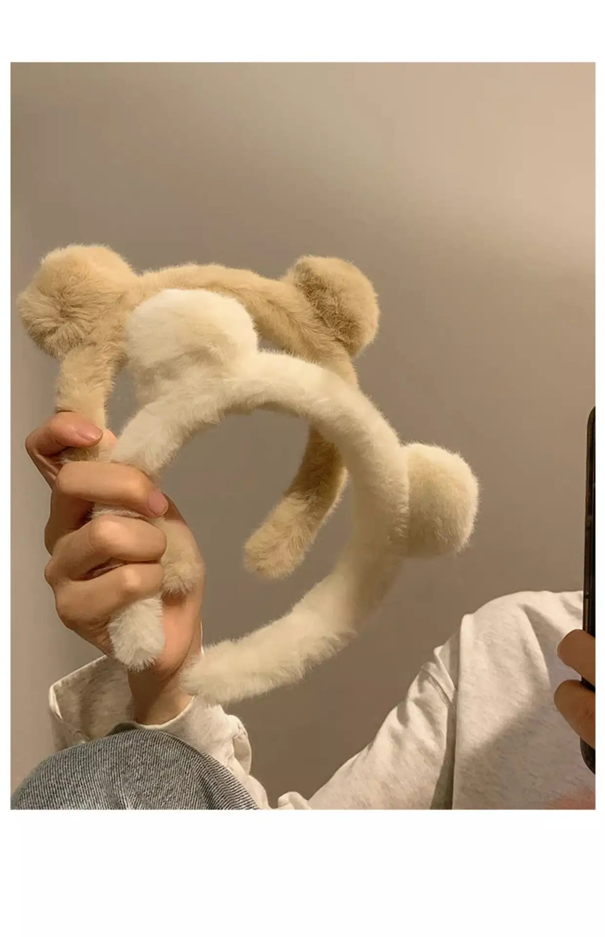 Autumn Plush Bear Ears Hair Band for Women — feature 9