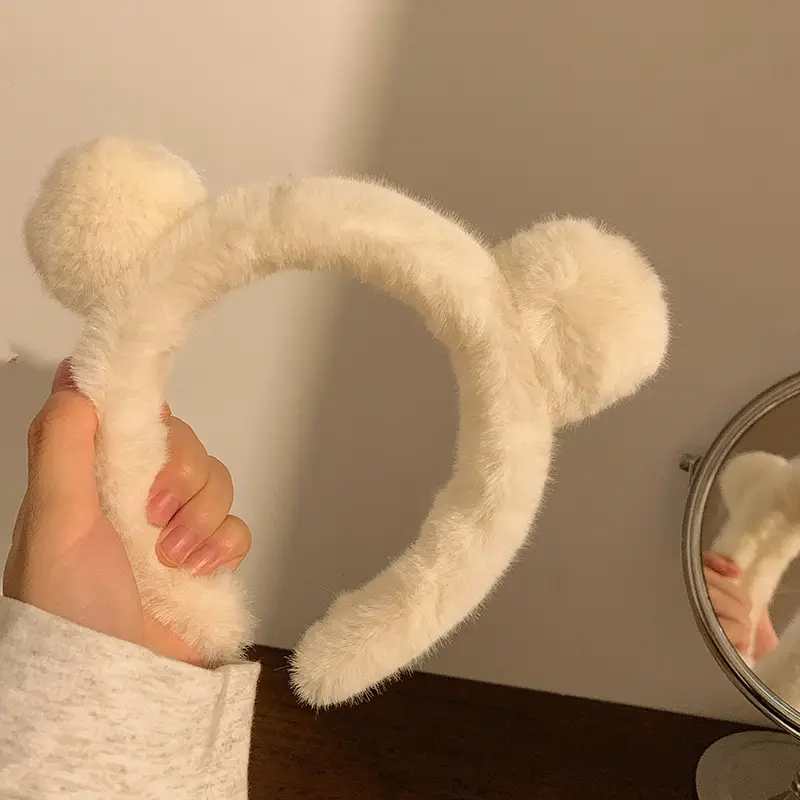 Autumn Plush Bear Ears Hair Band for Women - Image 2