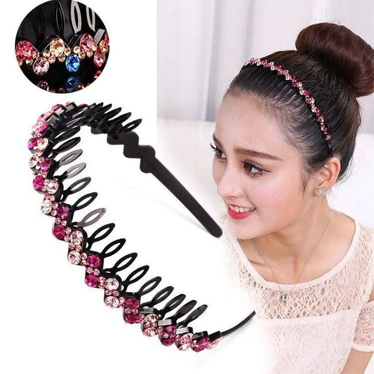 Korean Rhinestone Hairpin Headband for Women