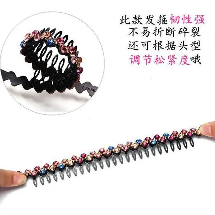 Korean Rhinestone Hairpin Headband for Women