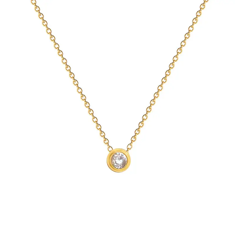 Gold Zircon Pendant Necklace for Women - Image 7