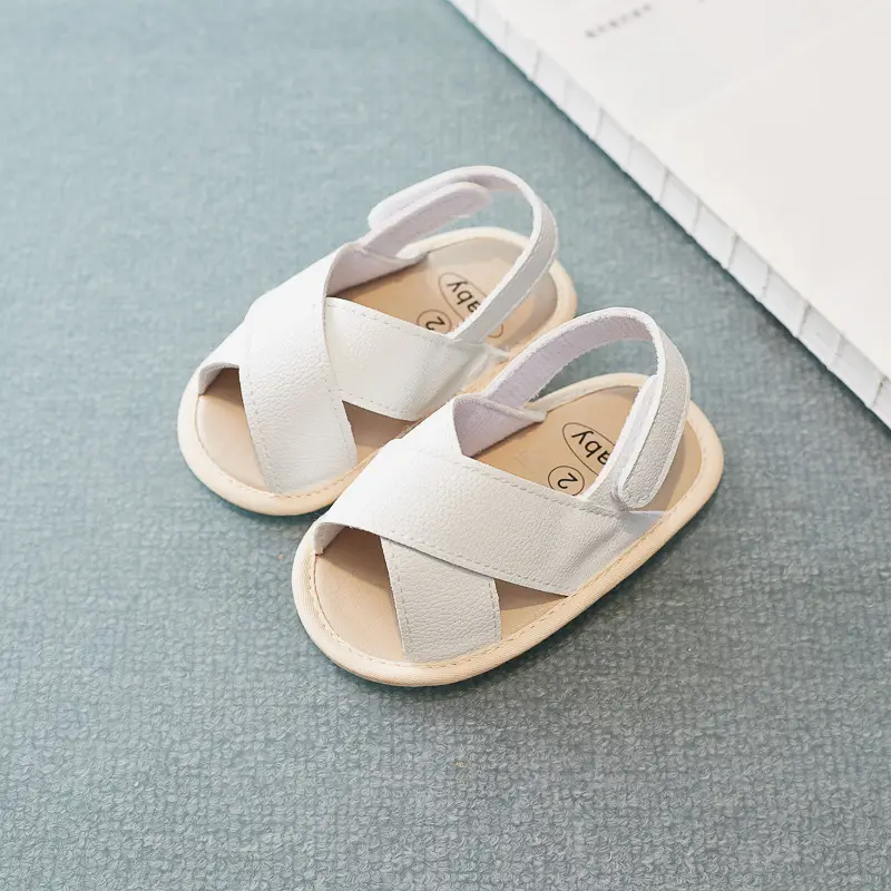 Spring and Summer Sandals Baby Shoes Pu Leather Sandals Toddler Shoes Velcro 0-18 Months Non-Slip Breathable Wear-Resistant Baby Shoes