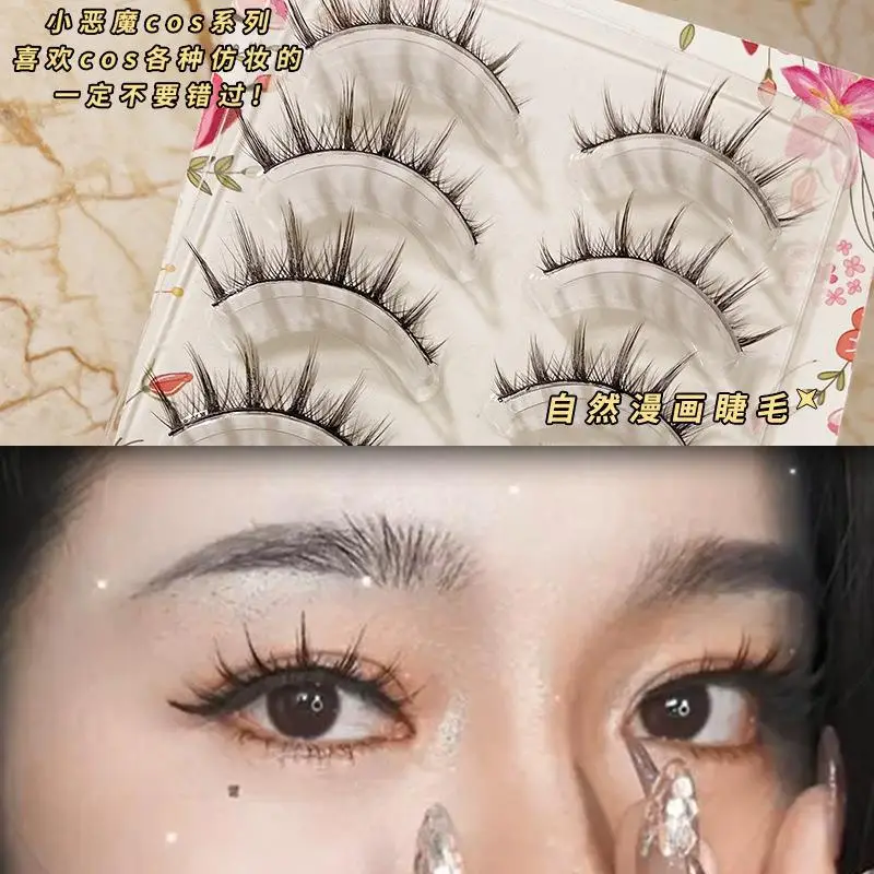 Japanese-style Comic Barbie False Eyelashes One-piece Cos False Eyelashes European and American Hard Terrier Natural Fairy Hair Plain A02 - Image 5
