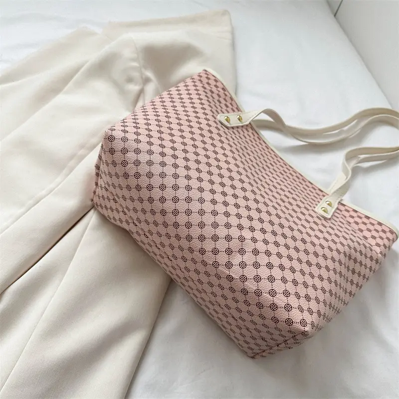 Simple Casual Tote Bag 2023 Summer Black Checkered - Image 6