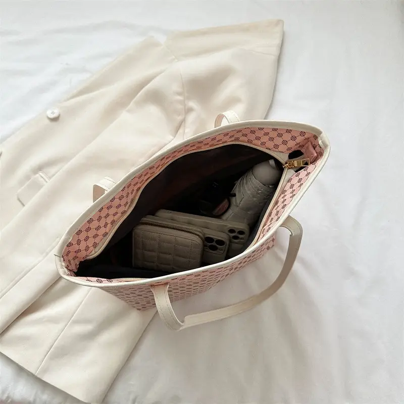 Simple Casual Tote Bag 2023 Summer Black Checkered - Image 8