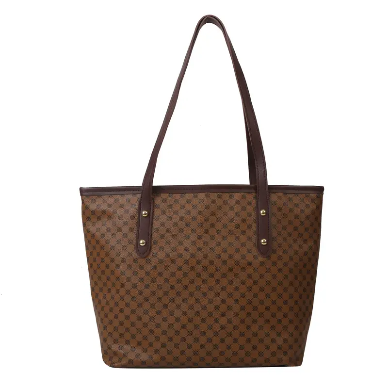 Simple Casual Tote Bag 2023 Summer Black Checkered - Image 3