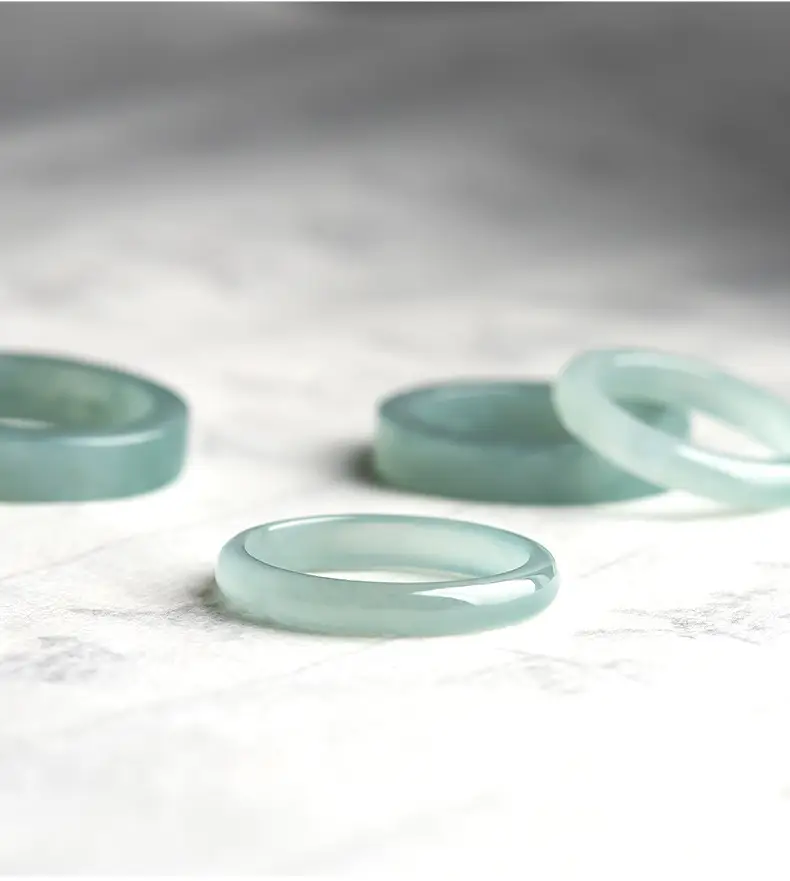 Natural Jade Light Blue Water Rings for Men Women — feature 10
