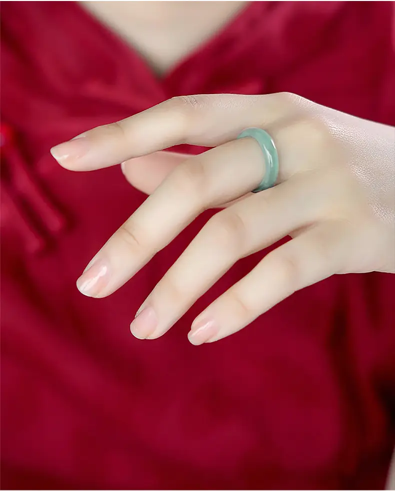 Natural Jade Light Blue Water Rings for Men Women — feature 12