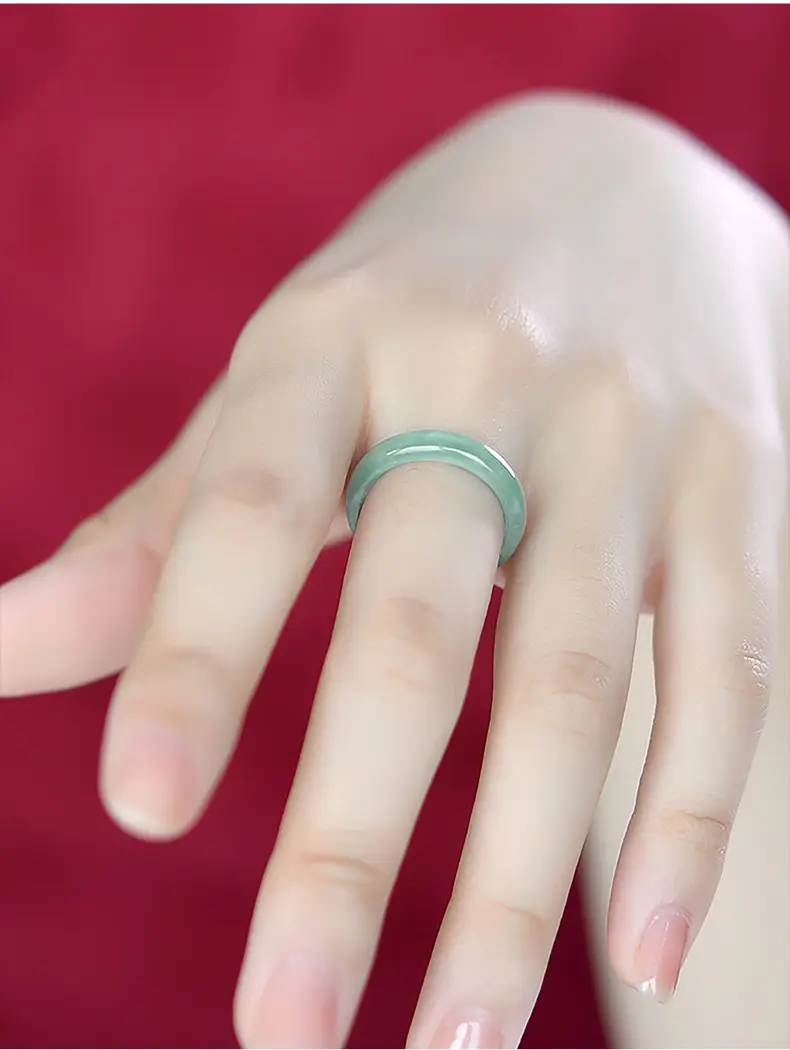 Natural Jade Light Blue Water Rings for Men Women — feature 13