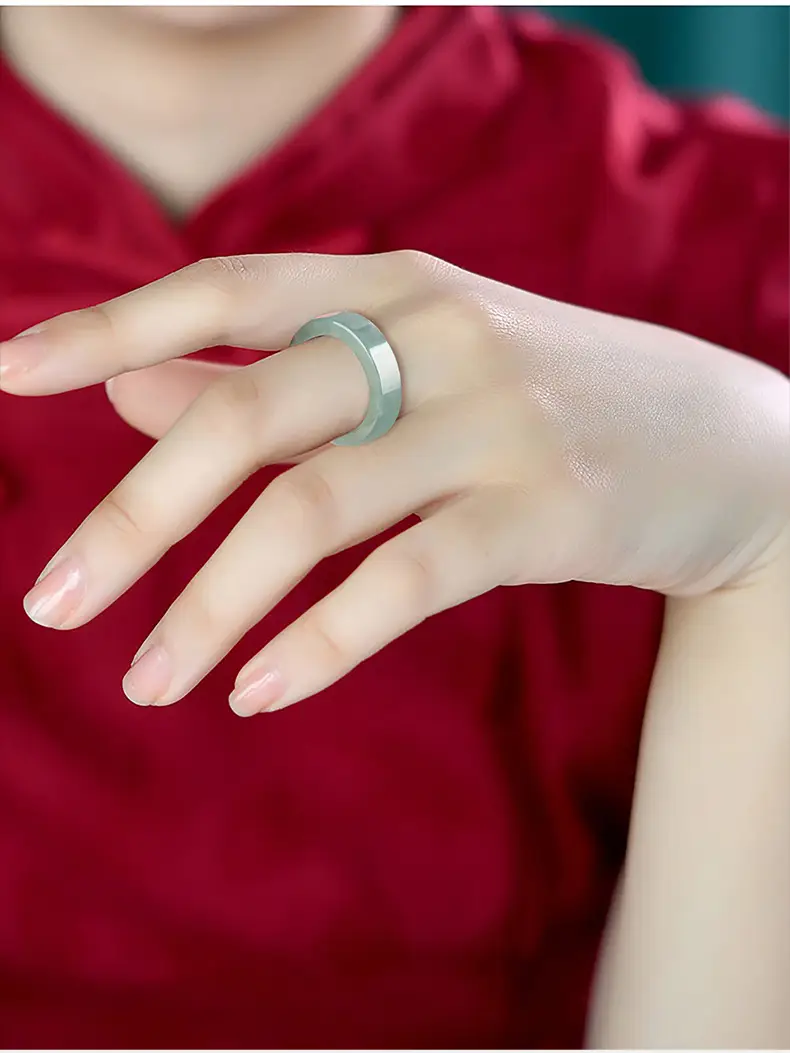 Natural Jade Light Blue Water Rings for Men Women — feature 14