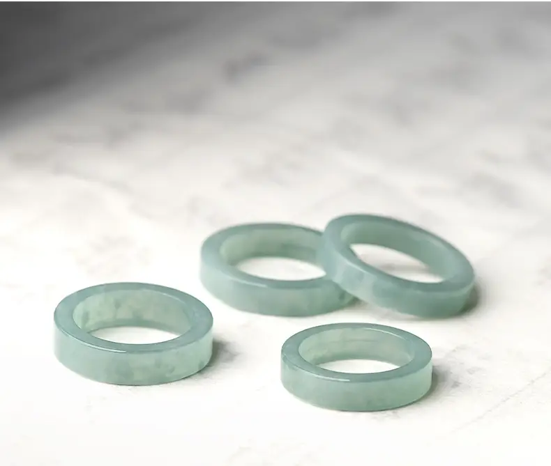 Natural Jade Light Blue Water Rings for Men Women — feature 4