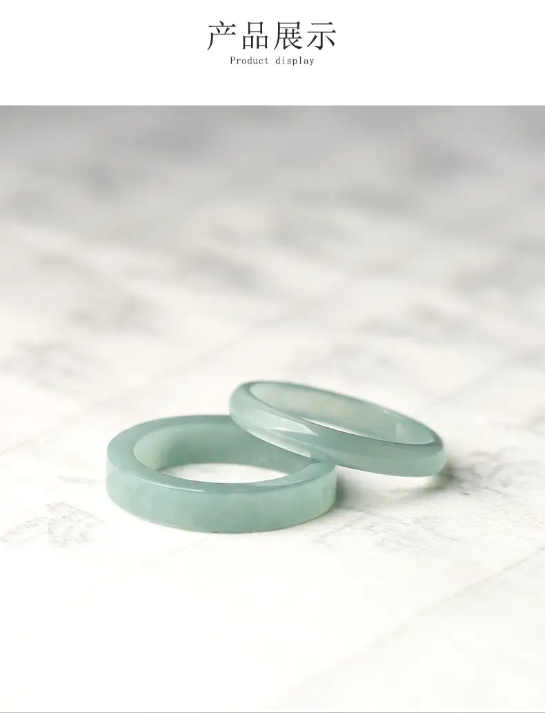 Natural Jade Light Blue Water Rings for Men Women — feature 8