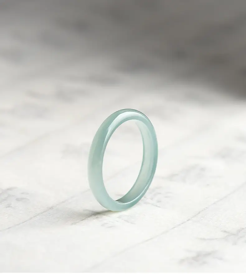 Natural Jade Light Blue Water Rings for Men Women — feature 9