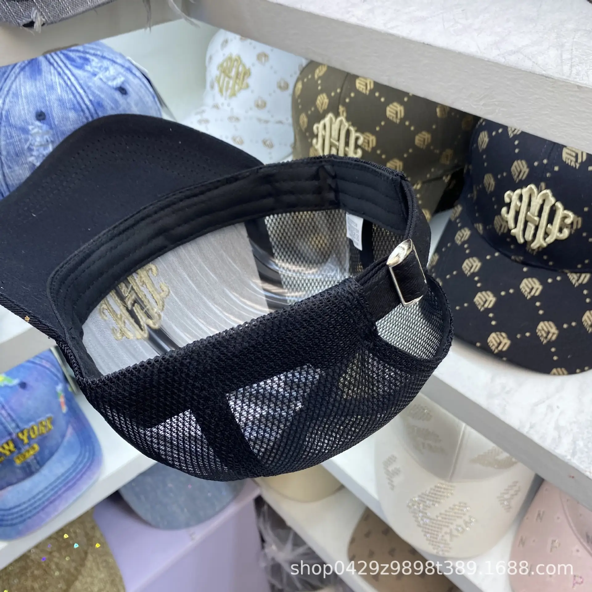 Men Embroidered Monogram Cap Brown Gold — feature 9