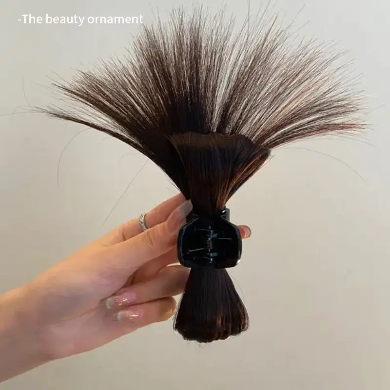 Half-Tied Hairpin with Feather Shuttlecock High Ponytail - Image 2