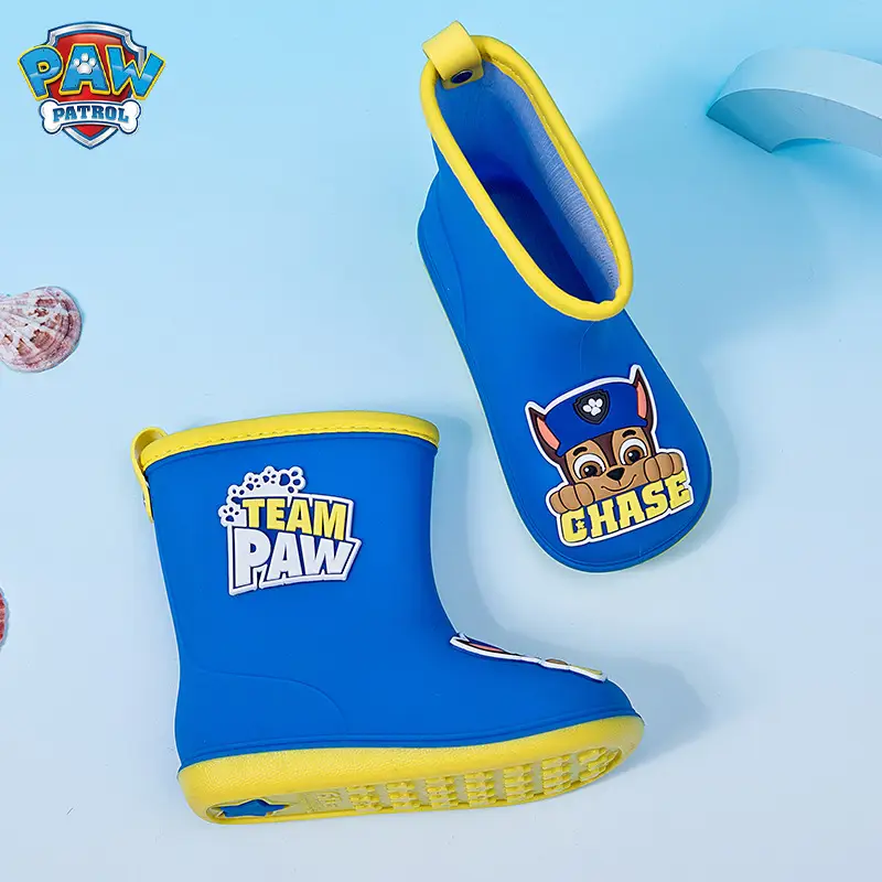 Wang Wang team children's rain boots wear rain day non-slip wear-resistant cute cartoon baby rain boots kindergarten waterproof shoes — feature 22