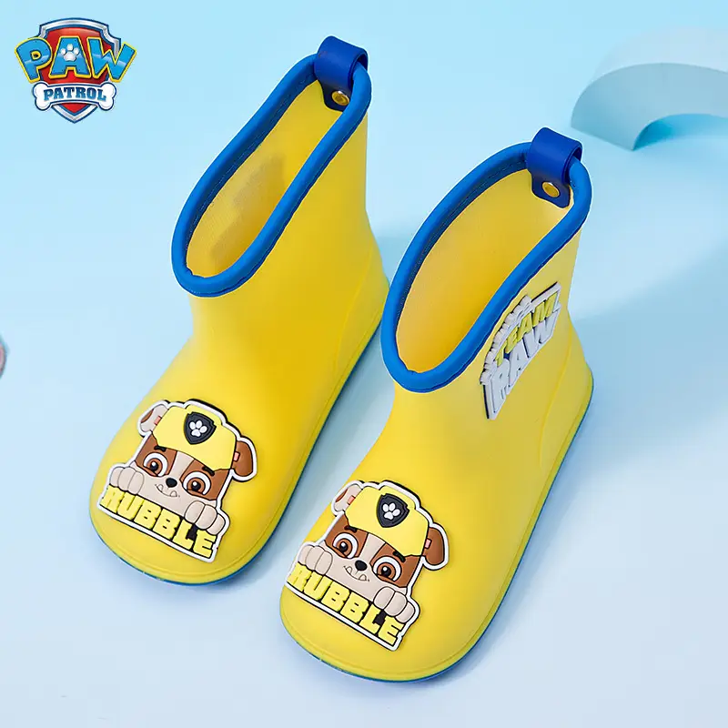 Wang Wang team children's rain boots wear rain day non-slip wear-resistant cute cartoon baby rain boots kindergarten waterproof shoes — feature 24