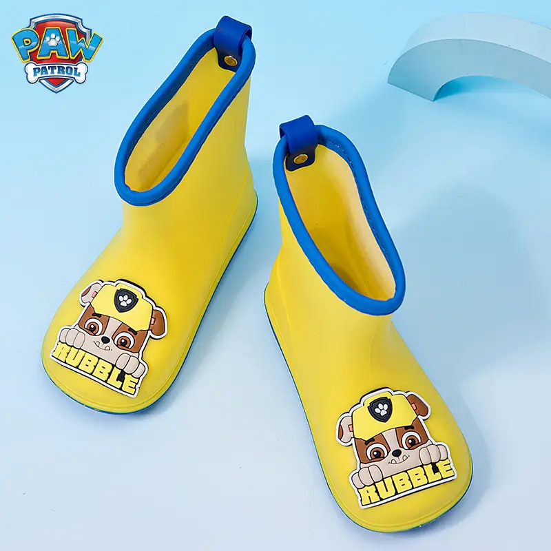Wang Wang team children's rain boots wear rain day non-slip wear-resistant cute cartoon baby rain boots kindergarten waterproof shoes — feature 25