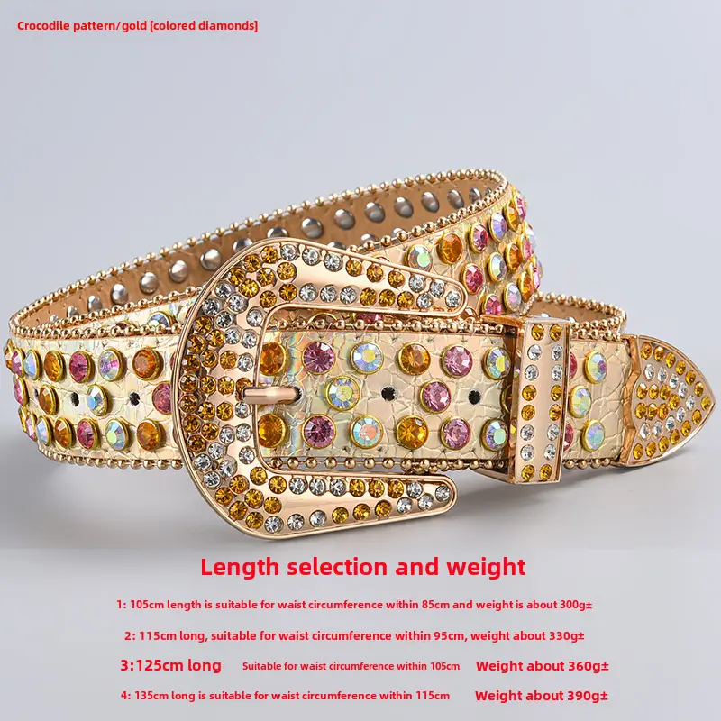 Green Diamond Punk Belt Women 3-Piece Set - Image 102