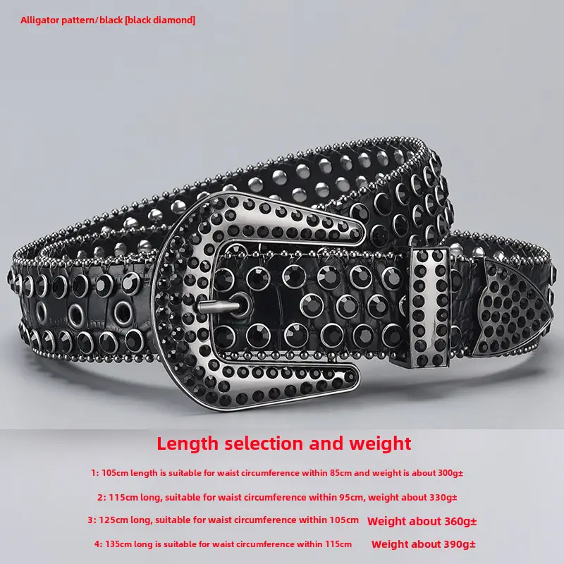 Green Diamond Punk Belt Women 3-Piece Set - Image 109