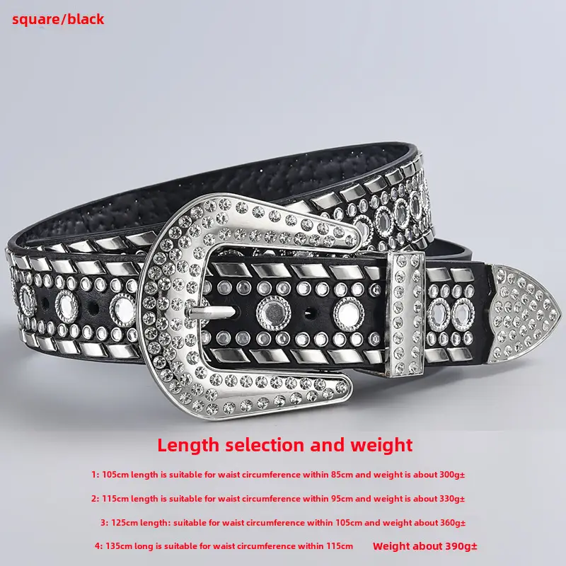 Green Diamond Punk Belt Women 3-Piece Set - Image 123
