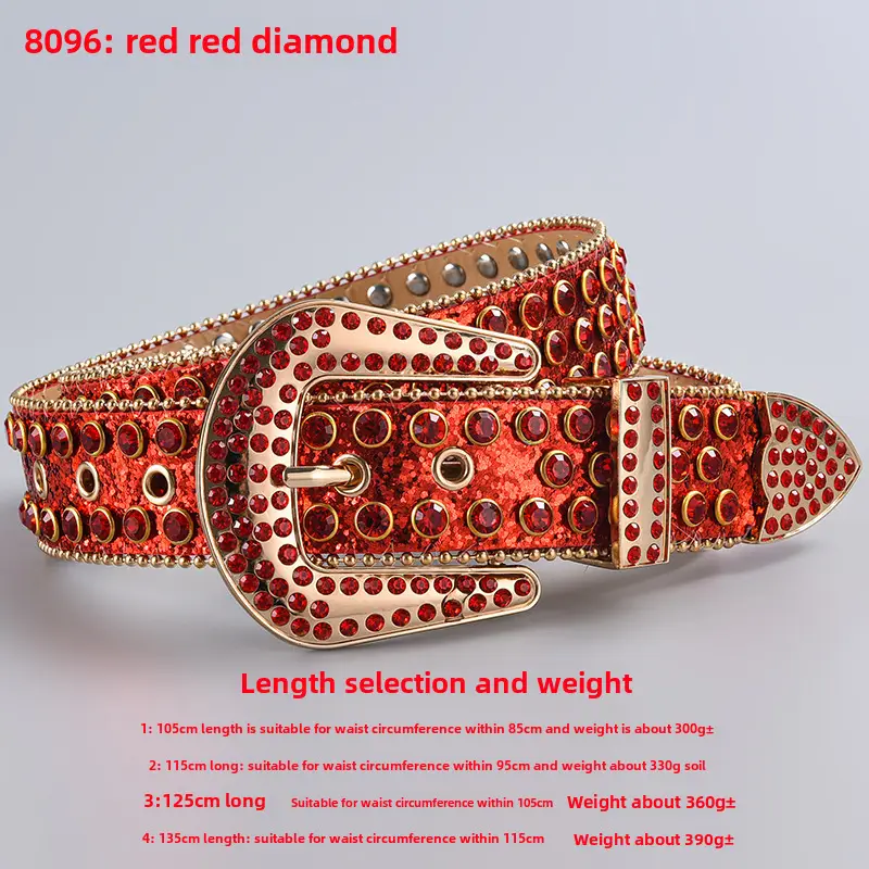 Green Diamond Punk Belt Women 3-Piece Set - Image 35