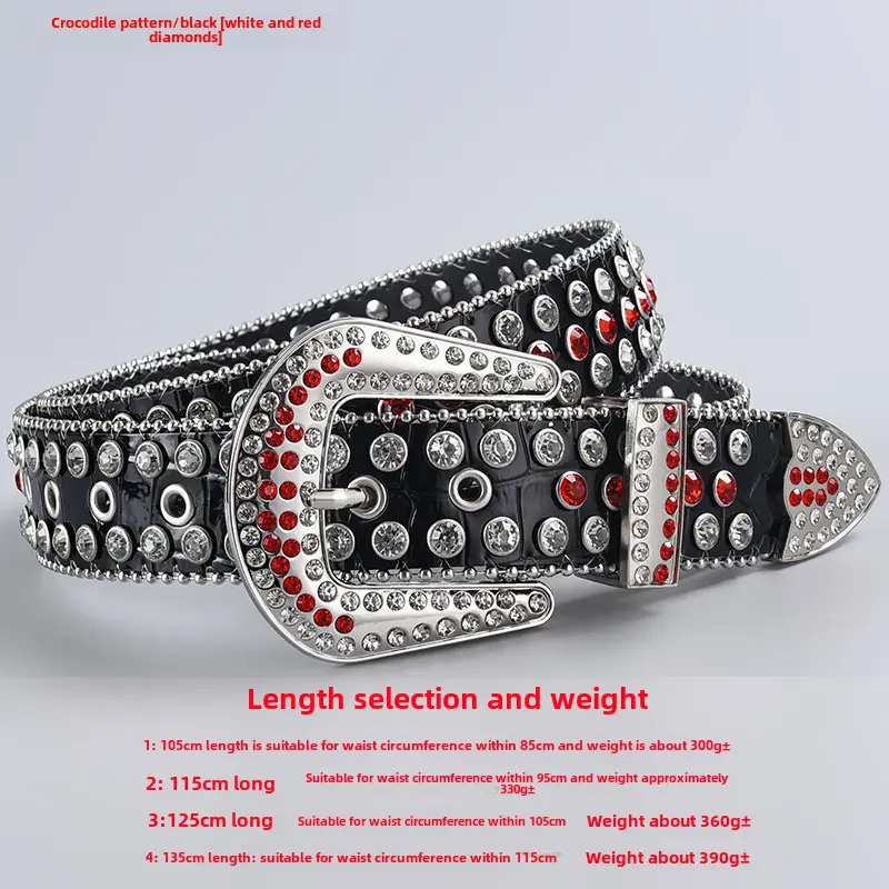 Green Diamond Punk Belt Women 3-Piece Set - Image 91