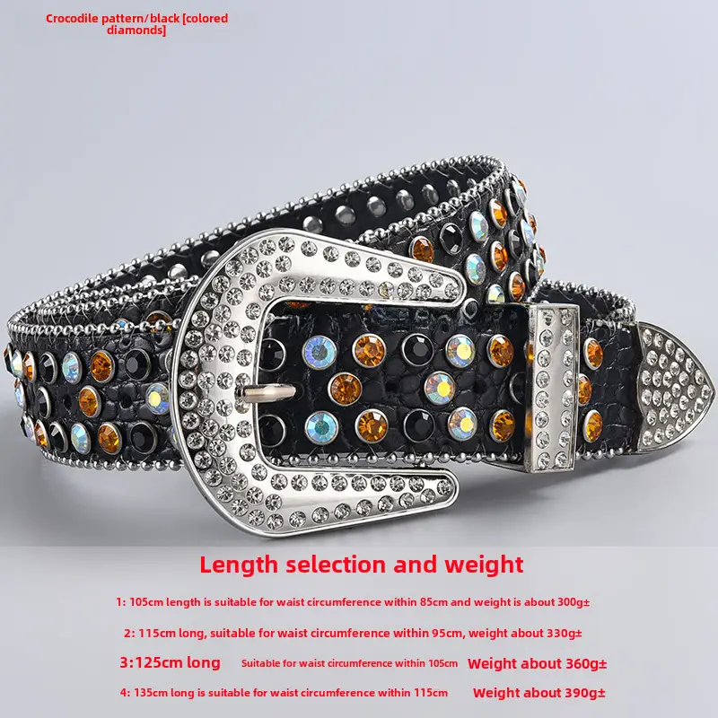 Green Diamond Punk Belt Women 3-Piece Set - Image 98